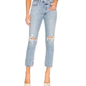 AGOLDE Riley High Rise Straight Crop Jeans | Size 27 | Distressed | $198 Retail